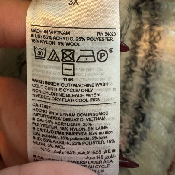 Old Navy Sweater Size 3X Cream Wool Blend Long Plus Size Winter Fall - Picture 6 of 9